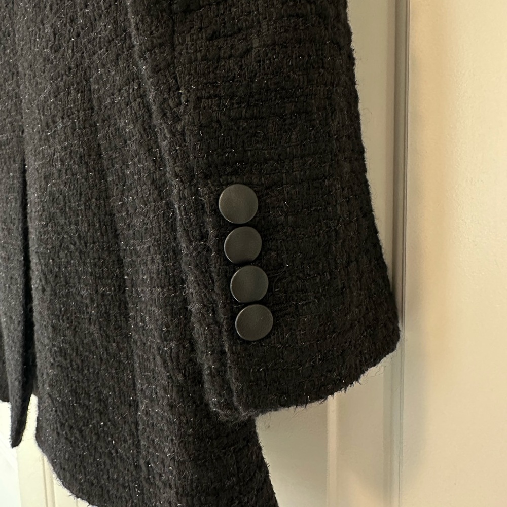 NWOT The Kooples Black Tweed Taylored Blazer Office Chic Career Quiet Luxury 34 - Picture 8 of 12